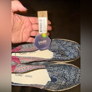 TOMS Women's Navy and Pink Espadrilles